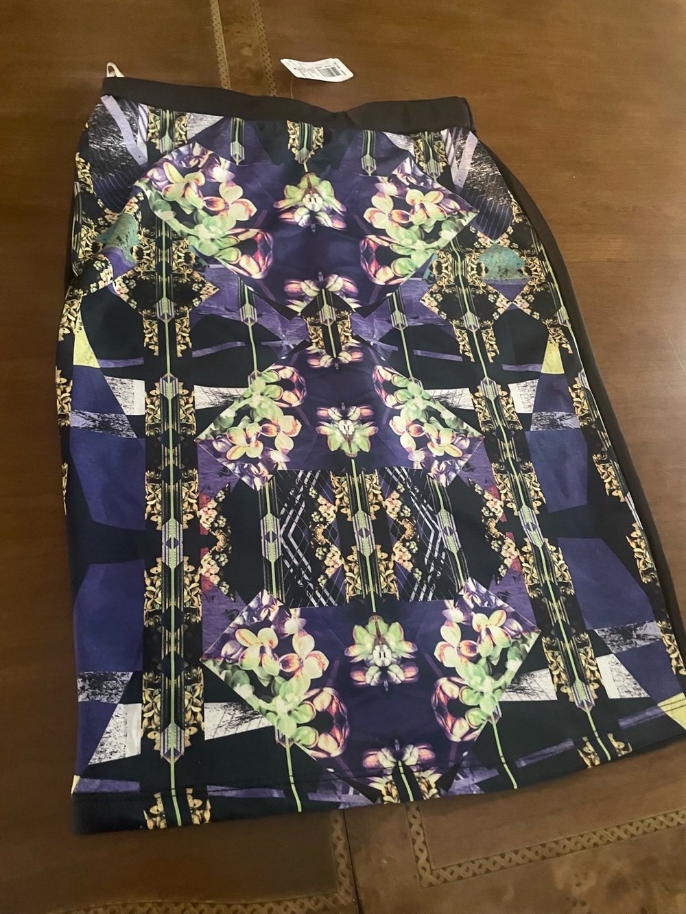 Romeo & Juliet Floral Geometric Pencil Skirt